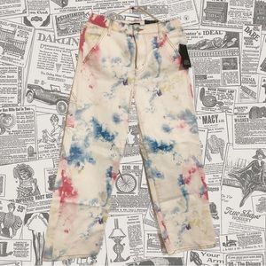 Wild Fable Straight Leg Carpenter TieDie Jean White Colorful